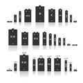 Set of different batteries, vector illustration Royalty Free Stock Photo
