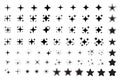 Set of different beautiful star and sparkle shapes vector, collection Royalty Free Stock Photo