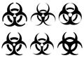 Set of different biohazard signs Royalty Free Stock Photo