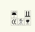 Set of different black cargo symbols isolated