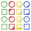 Set of different blank stickers Royalty Free Stock Photo