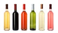 Set with different blank wine bottles Royalty Free Stock Photo