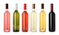 Set with different blank wine bottles Royalty Free Stock Photo