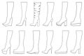 Set of different boots illustration