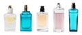 Set with different bottles of perfume on white background. Banner design Royalty Free Stock Photo