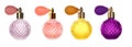 Set with different bottles of perfume on background, banner design Royalty Free Stock Photo