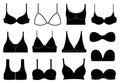 Set of different bras isolated