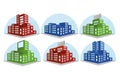 Set Of Different Building Icons Isolated