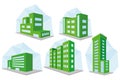 Set Of Different Building Icons Isolated