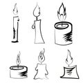 Set of Different Burning Retro Candles