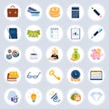 Set different business icons concept symbols collection flat isolated Royalty Free Stock Photo