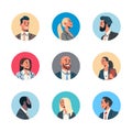 Set different business people avatar man woman face profile icon concept online support service female male cartoon