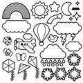 Set Of Different Cartoon Icons Isolated Royalty Free Stock Photo