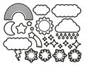 Set Of Different Cartoon Sky Icons Isolated Royalty Free Stock Photo
