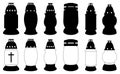 Set of different cemetery memorial candles Royalty Free Stock Photo