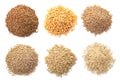 Set with different cereal grains Royalty Free Stock Photo