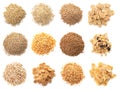 Set with different cereal grains Royalty Free Stock Photo