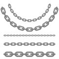 Set of different chains. Vector illustration. Isolated.