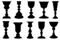 Set of different chalices Royalty Free Stock Photo