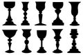 Set of different chalices Royalty Free Stock Photo