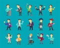 Set of different character design. Speaker politician and many others. Flat color vector illustration stock clipart on a