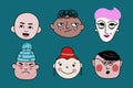 set of different characters, vector cute avatars