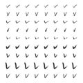 Set of different check marks or ticks. Vector illustration. EPS 10. Royalty Free Stock Photo