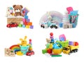 Set of different children\'s toys isolated on white Royalty Free Stock Photo