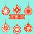 Set of different christmas balls. The Pattern for holidays