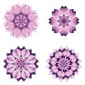 Set of different circular symmetric patterns