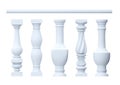 Set of different classic vintage marble balusters