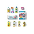 Set of different cleaning agents Royalty Free Stock Photo