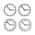 Set of different clock faces