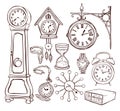 Set of different clock