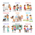 Set of Different Clubs for School Children Card