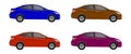 Set of different color car, realistic car models