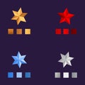 Set of different color stars with Gradian. vector illustration