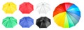 Set with different color umbrellas Royalty Free Stock Photo