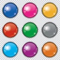 Set of different colored web buttons with glossy effect Royalty Free Stock Photo