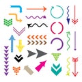 Set of different colorful arrows, vector Royalty Free Stock Photo