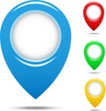 Set of different colors plastic map pointers for websites UI or applications app for smartphones or tablets