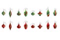 Set of different contour Christmas decoration