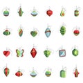 Set of different contour Christmas decoration