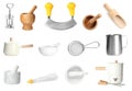 Set with different cooking utensils on background
