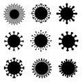 Set of different coronavirus cells