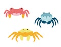 Set of different crabs in flat style.