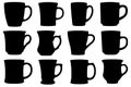 Set of different cups and mugs