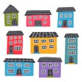 Set of different cute houses