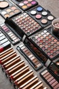 Set of different decorative cosmetics. Professional makeup products Royalty Free Stock Photo