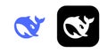 Set of different DeepSeek artificial intelligence mobile apps icons, on transparent background, vector illustration